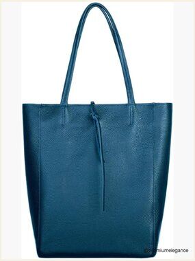 Italian Leather Tote Bag for Women, Zip Top, Inner Pocket, Work & Travel